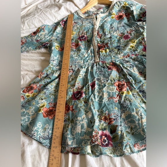 Umgee fall floral cottage long sleeve pullover hidden button blouse large - Picture 7 of 9